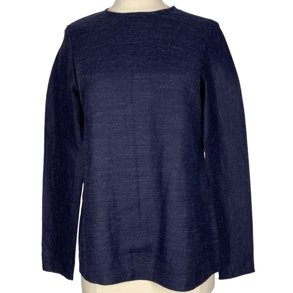 LELA ROSE Navy Blue Tunic Top - Picture 1 of 6